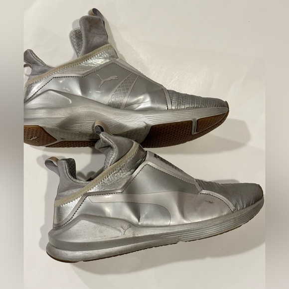 Puma Shoes - Puma Fierce Metallic Silver Slip On Sneakers Woman’s Size 9